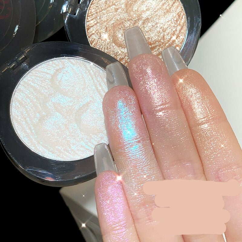 Bright Moonlight Monochrome Highlighter Powder Palette Long Lasting Shimmer Facial Highlight Contour Soft Shiny Diamond Makeup