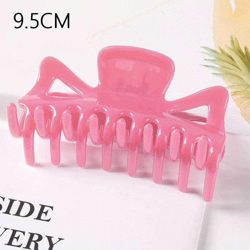 1PC Korean Solid Large Hair Claw Elegant Acrylic Hairpins Barrette Crab Hair Clips for Women Girls Headwear Hair Accessories