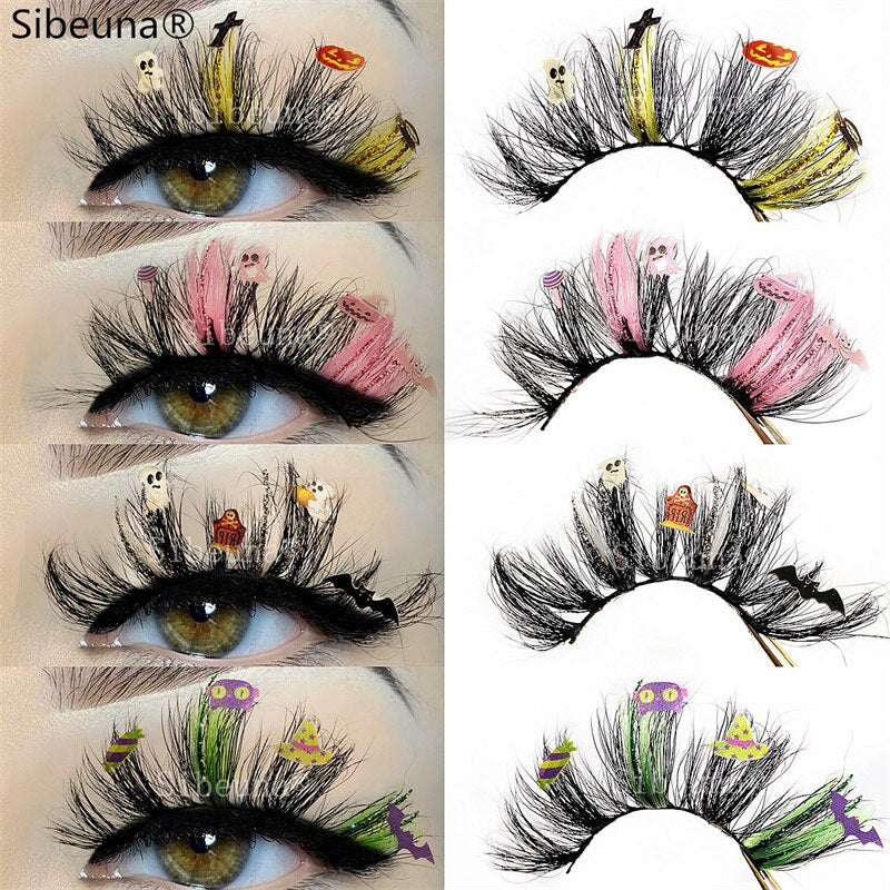 qgtao  NEW Glitter Color Diamond 3D Artistic Curl Fake Eyelashe Reusable Volume Lashes Extension MakeUp Tool For Halloween DIY Party