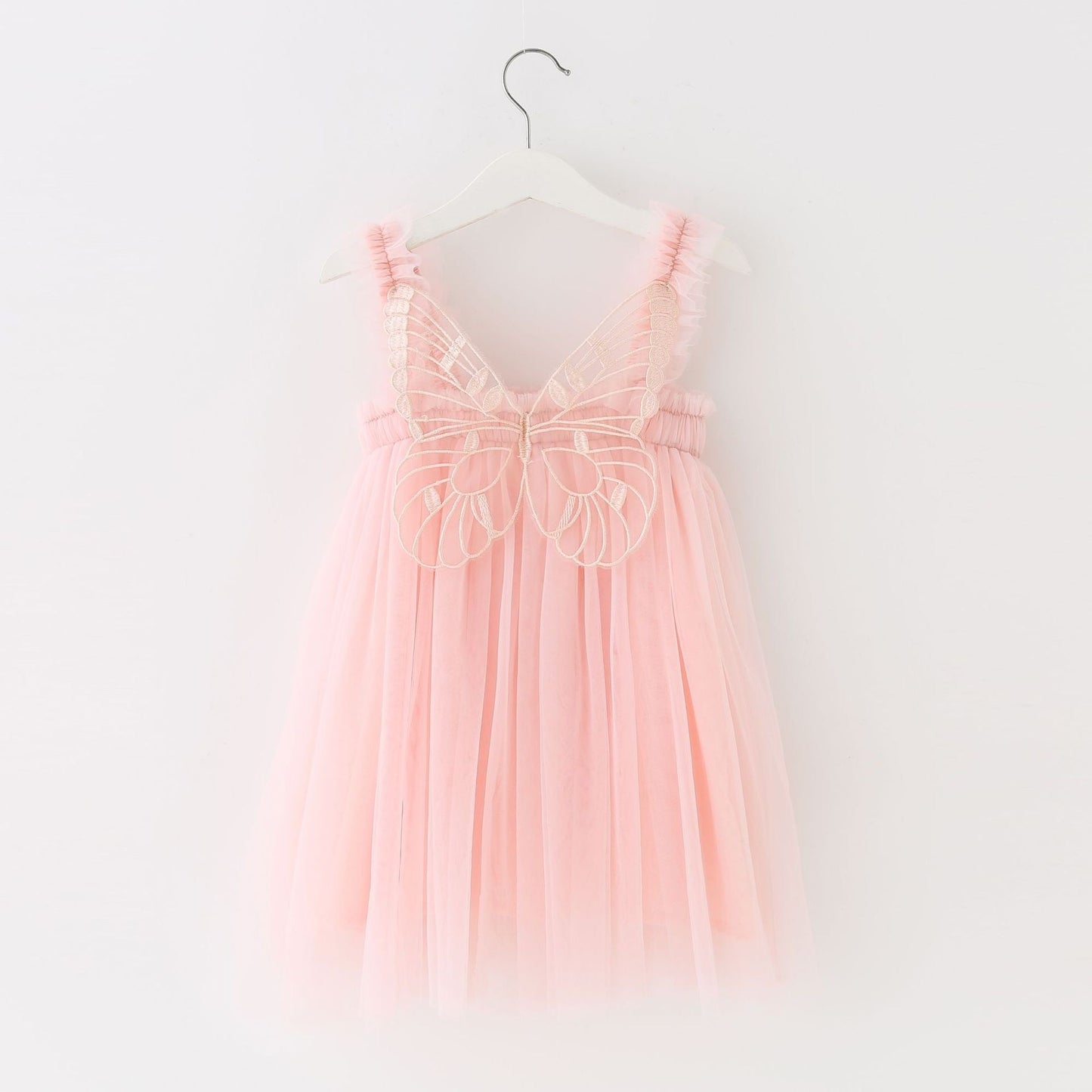 Birthday Strap Dress For Baby Girl Clothes Summer 3D Angel Wings Fairy Princess Mesh Tutu Dresses Kid Party Costume