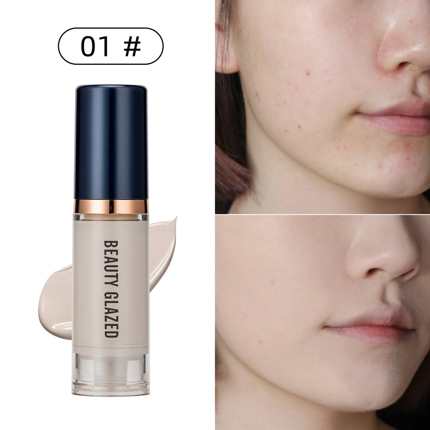 6ml Matte Liquid Foundation Cream Smooth Long Wear Oil-Control Face Foundation Full Coverage Concealer Waterproof Contour Makeup