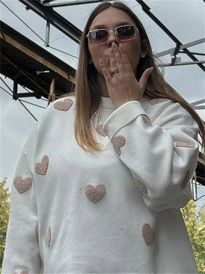 Tossy Casual Kawaii Loose Sweater Pullover For Women Fashion Long Sleeve High Street Printed Camisola Female Patchwork Sweater