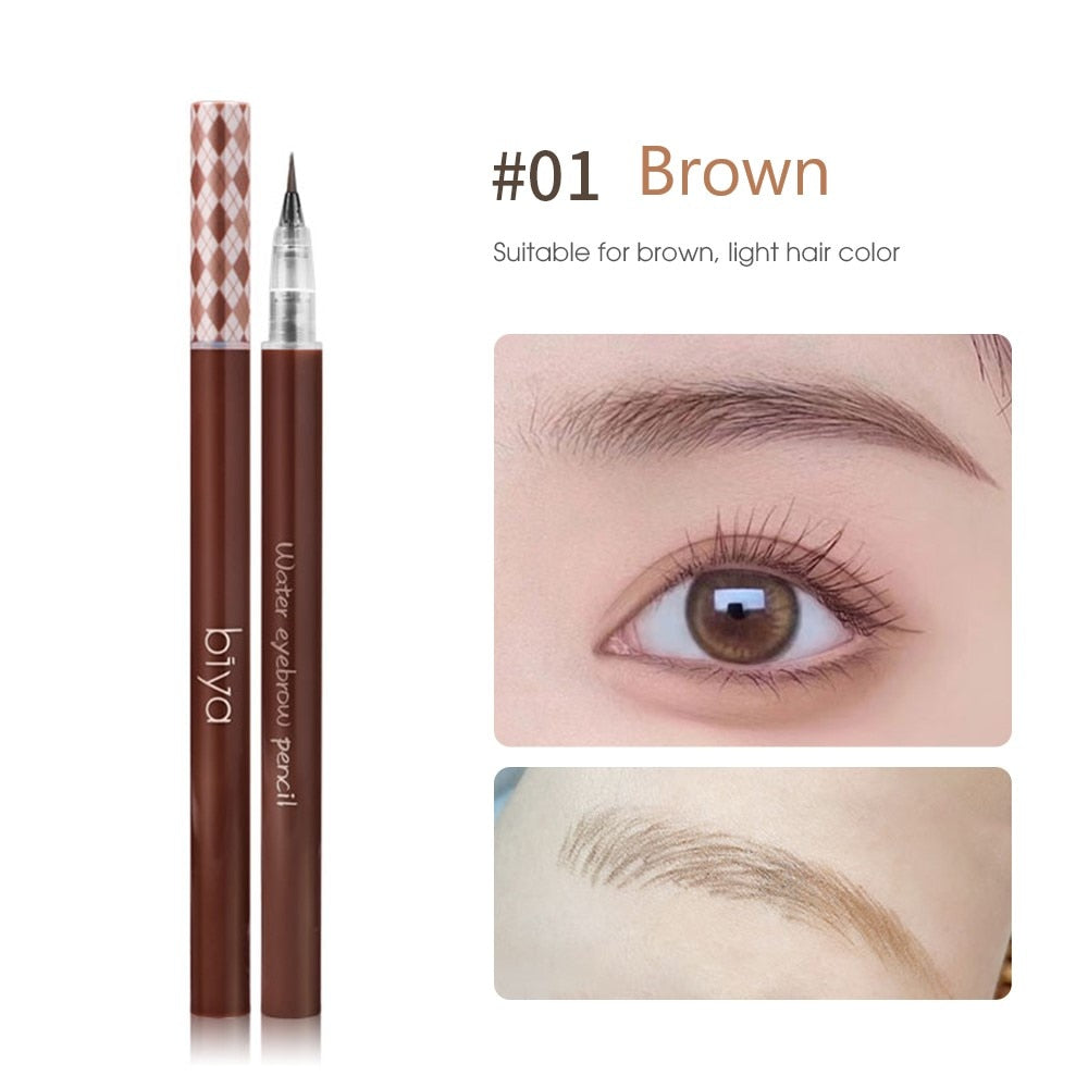 0.01mm Head Eyebrow Pencil Sweat-proof  Ultra Fine Liquid Eeyeliner Lying Silkworm Pen Lasting Waterproof Makeup Eye Cosmetics