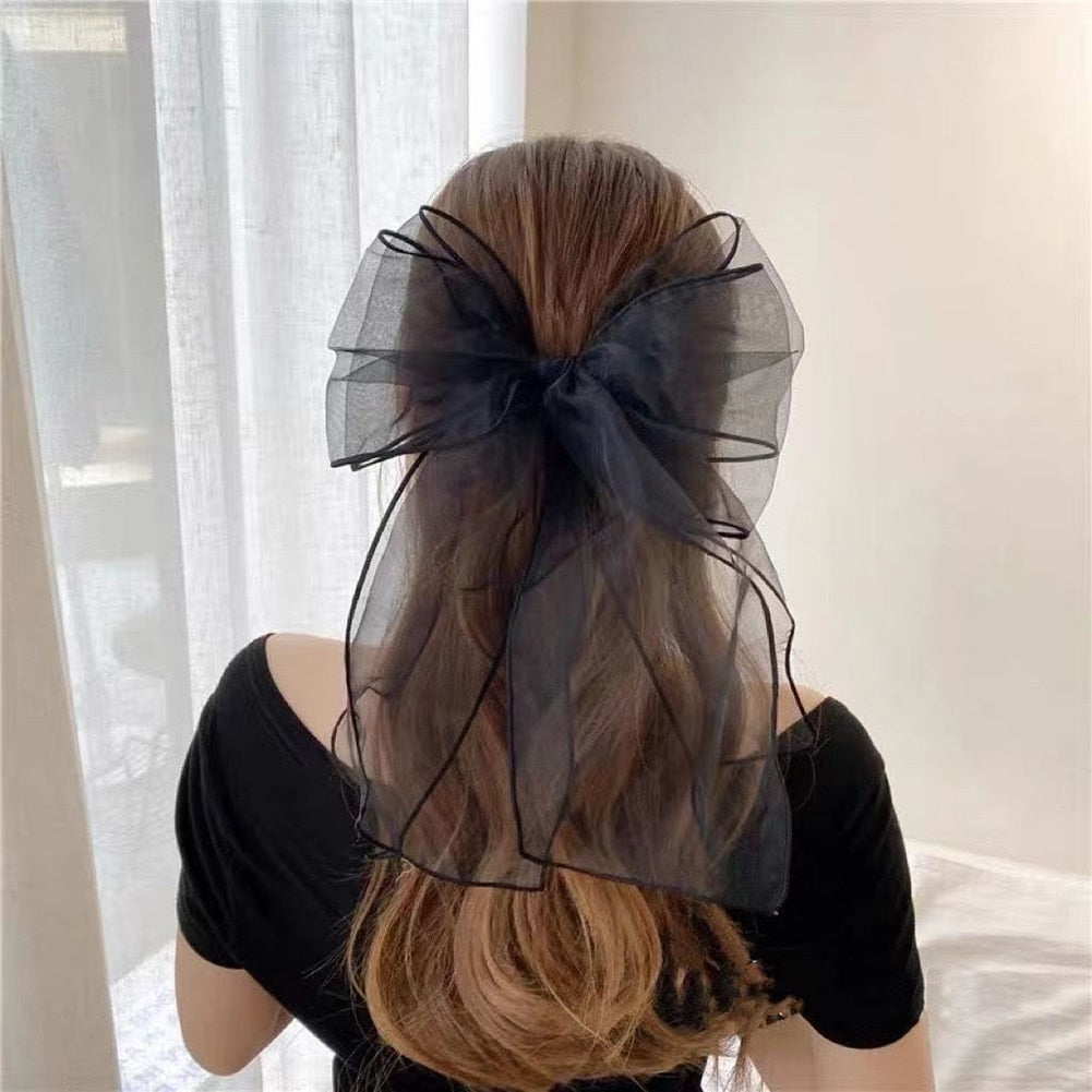 Wild Big Large Fashion Women Girls Hair Band Trendy Hairpin Casual Hair Clip Cute Ribbon Bow Ladies accessories Big Bow Barrette