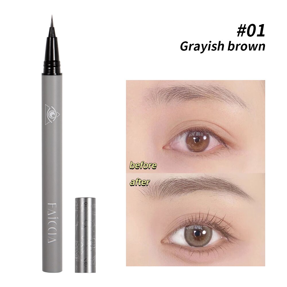 0.01mm Head Eyebrow Pencil Sweat-proof  Ultra Fine Liquid Eeyeliner Lying Silkworm Pen Lasting Waterproof Makeup Eye Cosmetics