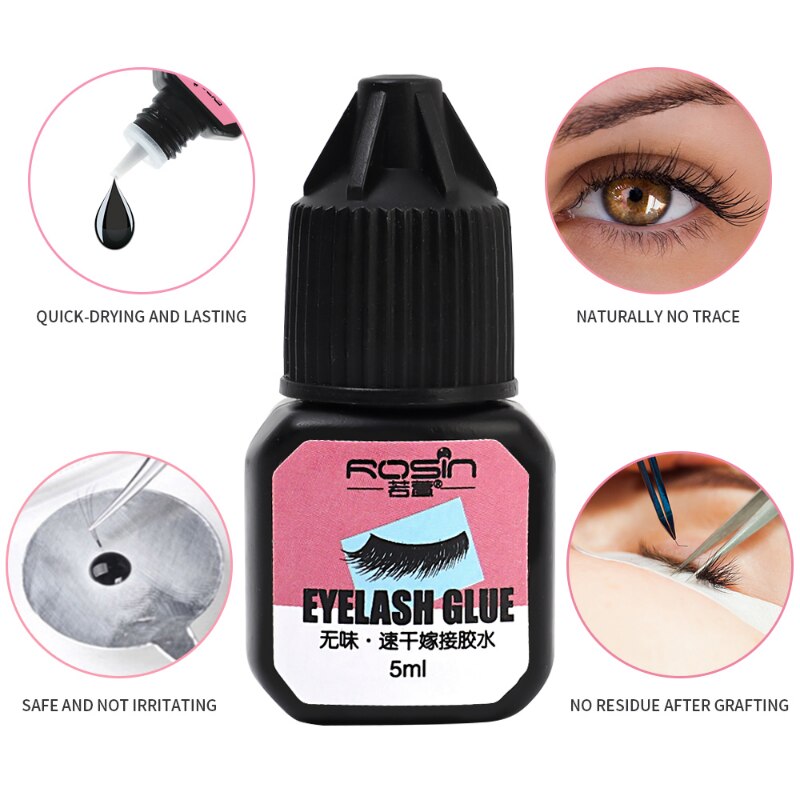 Quickily Drying Eyelashes Extension Glue 5ml Waterproof Long Lasting Firm No-irritant Black Grafted Eyelash Glue Makeup Tools