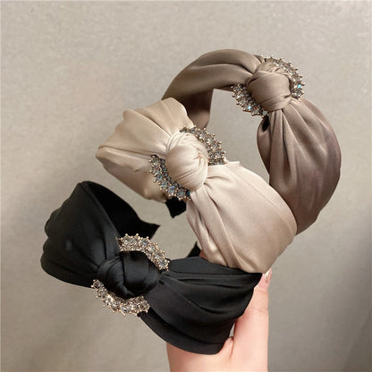 Solid Fabric Satin Hair Scarf Band Hairband for Women Girl Korea Headbands Fashion Accessorie