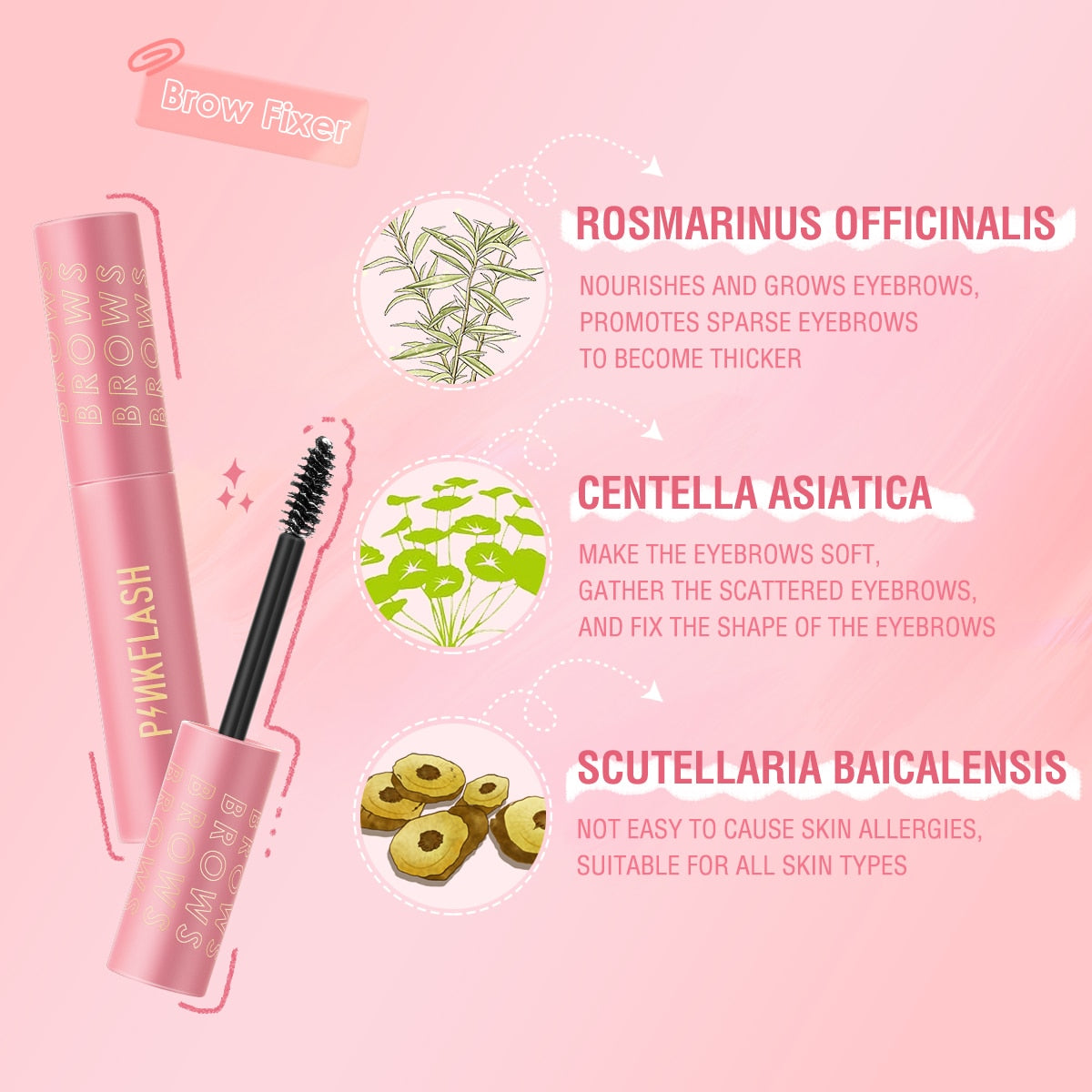 Long-lasting Waterproof Eyebrow Gel Mascara Cream Eyebrow Enhancer Tint Makeup Beauty Comstic Tools with Brow Brush