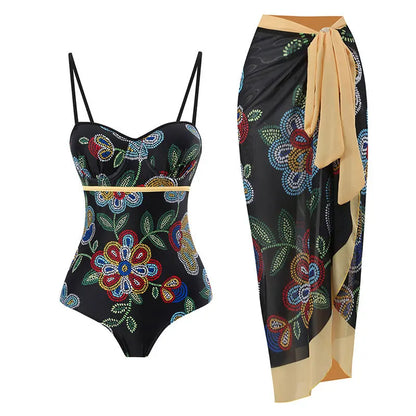 qgtao New Arrival Push Up Women Bikini Set Floral Printed Ruffle Bikinis Strappy Bandage Swimwear Brazilian Biquini Bathing Suit