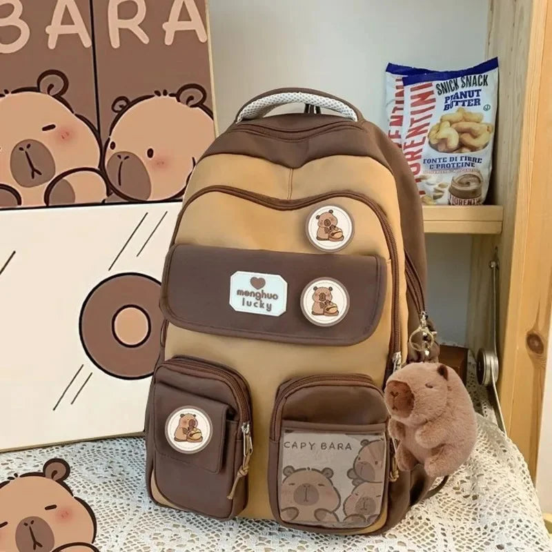 qgtao Backpack Cute Backpack Plush School Bag Cartoon Soft Funny Animal Large Capacity Stuffed Unisex Y2K Aesthetic Backpacks