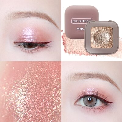 Novo Shimmer Loose Eye Shadow Powder Makeup Pigment Waterproof Glitter Eyeshadow 3D Nude Metallic Eyes Powder Cosmetics