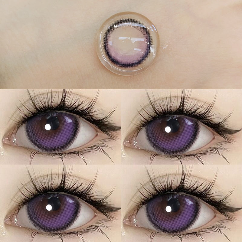 1 Pair Annual Color Contact Lenses for Eyes Purple Lenses Color Cosmetics Beauty Pupil Makeup Yearly Use