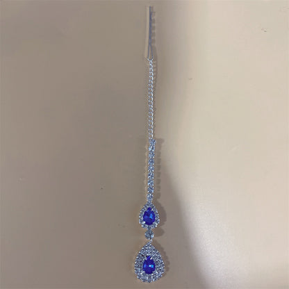 Fashion New Bridal Boho Jewelry Crystal Head Chain Hair Accessories Rhinestone Forehead Chain Bridal Headband Handmade Jewelry