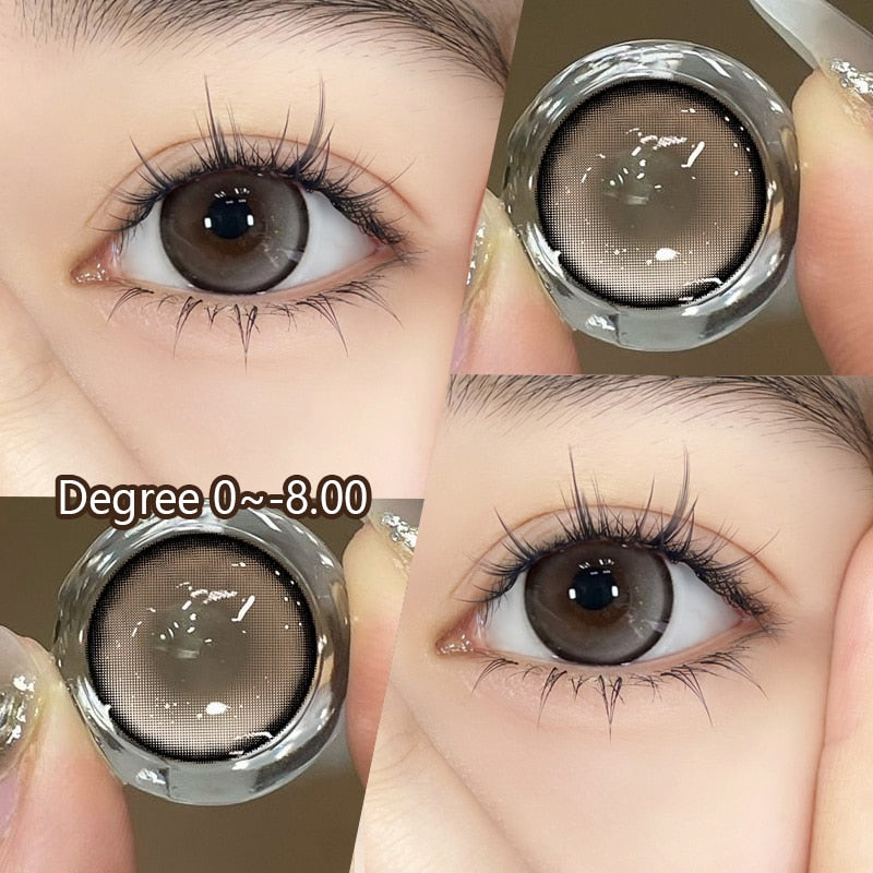 2Pcs Red Eye Lenses Colorcon Korean Lenses Colored Contact Lenses with Degree Myopia Lenses Color Cosmetic