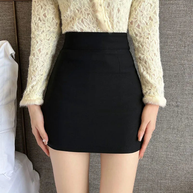 qgtao Sexy tight mini skirt female spring and summer 2024 high waist white hip skirt female Korean office short skirt with back zipper