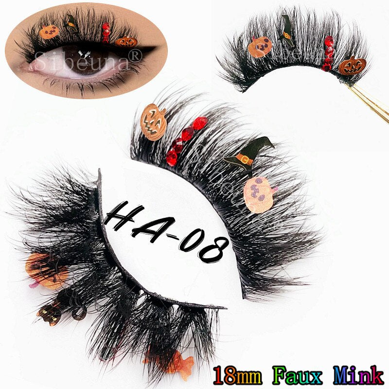 qgtao  NEW Glitter Color Diamond 3D Artistic Curl Fake Eyelashe Reusable Volume Lashes Extension MakeUp Tool For Halloween DIY Party