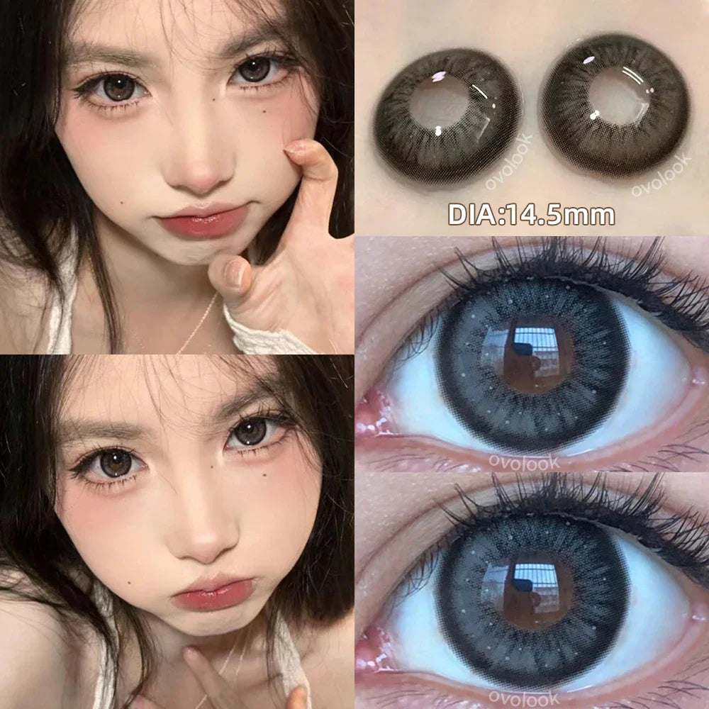 qgtao 1 Pair Green Lenses Colored Contact Lenses for Eyes Beauty Pupils Myopia Eye Color Lenses Prescription Lenses Blue Lens