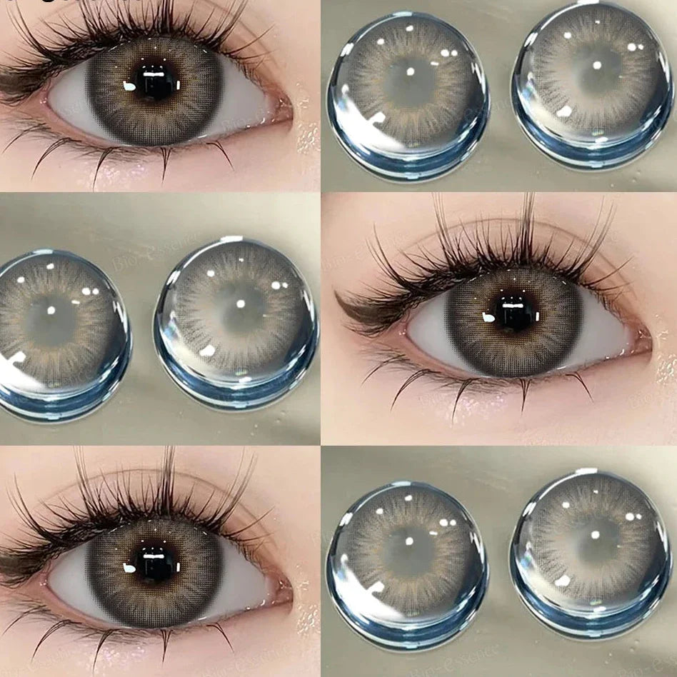 qgtao  1 Pair Korean Lenses Colored Contact Lenses With Degree Myopia Lenses Brown Contact Lenses Big Eye Lenses Natural