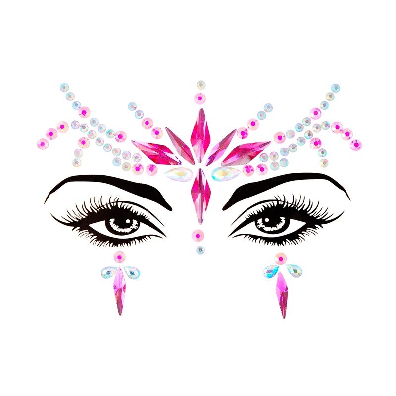 Face Festival Stickers 3D Eyebrow Diamond Temporary Tattoo Kids Show Makeup Halloween Party DIY Face Jewelry Tattoo Decoration