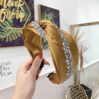 Solid Fabric Satin Hair Scarf Band Hairband for Women Girl Korea Headbands Fashion Accessorie