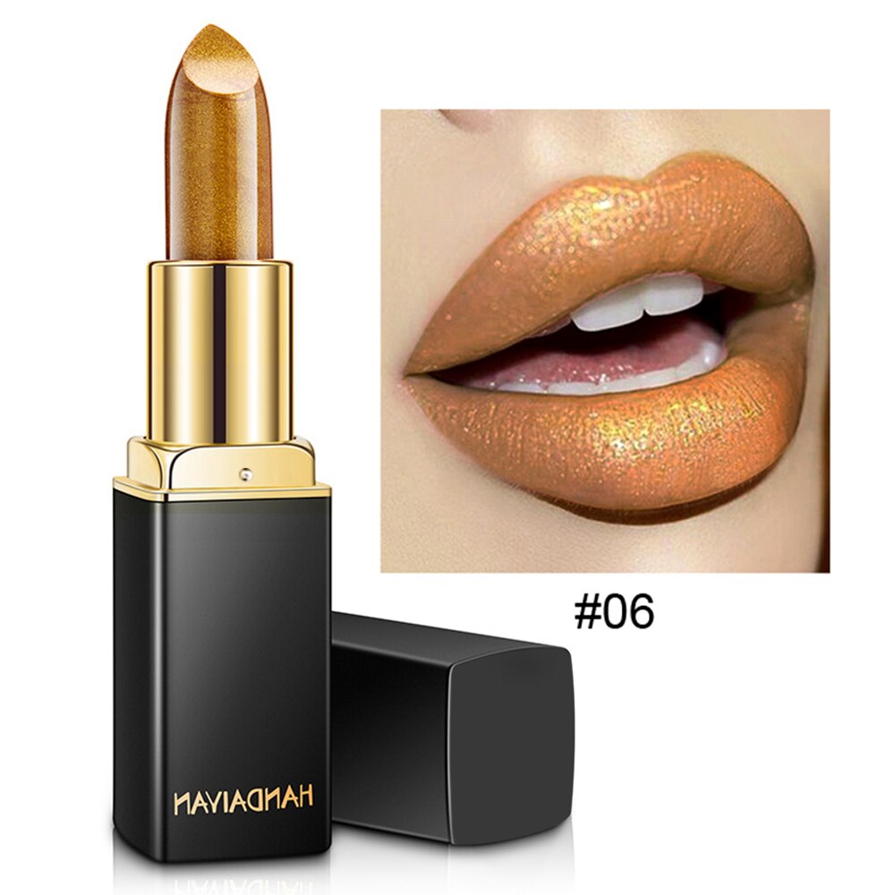 9 Colors Glitter Nude Lipsticks Waterproof Makeup Sexy Matte Lipsticks Long Lasting Mermaid Shimmer Lip Stick Pigment Cosmetic