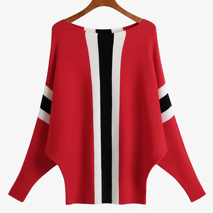 qgtao Winter 2024 Boat Neck Batwing Sweaters Pullovers Women Casual Cashmere Sweater Plus Size Knit Jumpers Tops Pull Femme