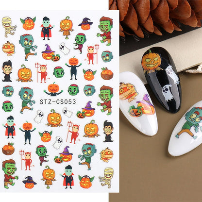 3D Christmas Sticker for Nails Cute Cartoon Sliders Snowflake Elk Xmas Tree Decal Gel Polisn Manicure Nail Art Decor SACA717-724