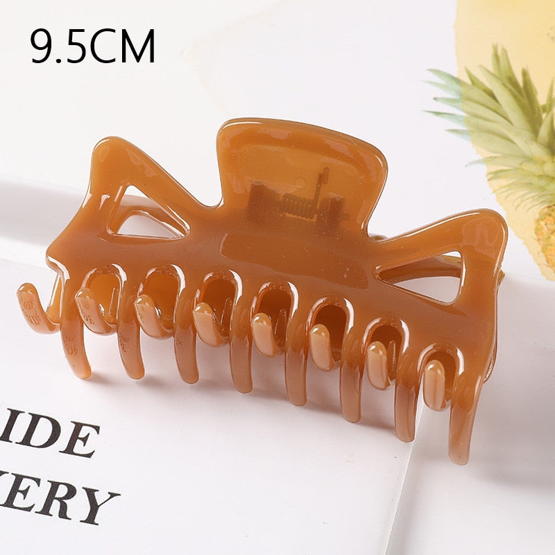 1PC Korean Solid Large Hair Claw Elegant Acrylic Hairpins Barrette Crab Hair Clips for Women Girls Headwear Hair Accessories