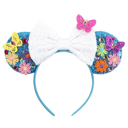 Children Hair Accessories Kids Party Encanto Headband Baby Bridesmaid Mouse Ear Hair Band Teens Wedding Sparkle Sequins Headwear