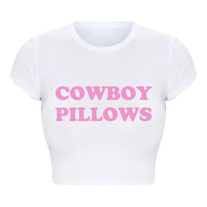 Cowboy Pillows Women Cropped Tops Harajuku Baby Tee Y2k Summer Fashion T Shirt Femme Kawaii Clothes Hot Girl Tshirt Dropshipping