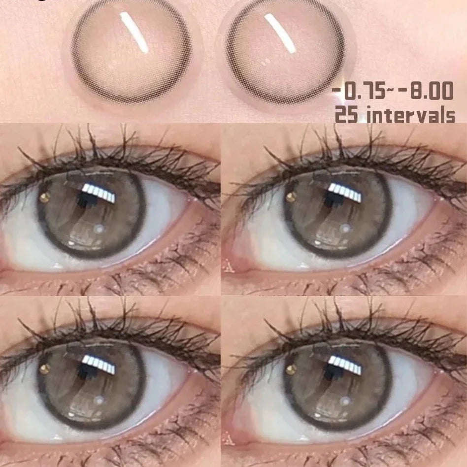 qgtao  1Pair Natural Colored Contact Lenses for Eyes with Degree Brown Lenses Fog Pearl Lens Korean Lenses Lenses Eye Color