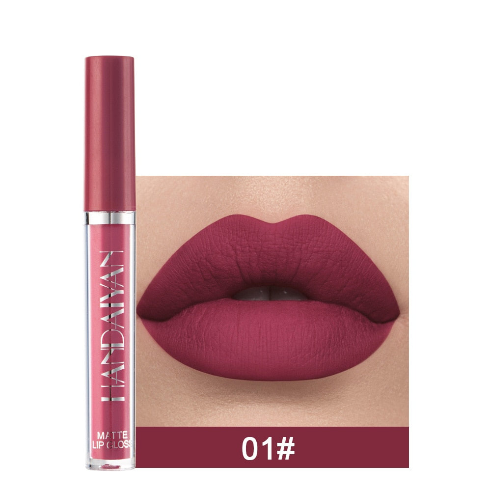 Waterproof Long Lasting Non-stick Cup Lip Gloss Makeup Red Lip Tint Lazy Lipstick Velvet Matte Sexy Red Lip-shaped Moisturizing