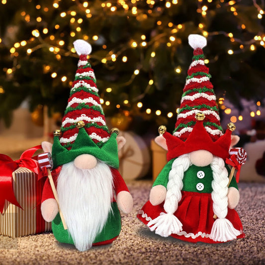Christmas Gnomes Plush Elf Faceless Doll with Bell for Home Decor Handmade Tomte Swedish Gnome Scandinavian Figurine
