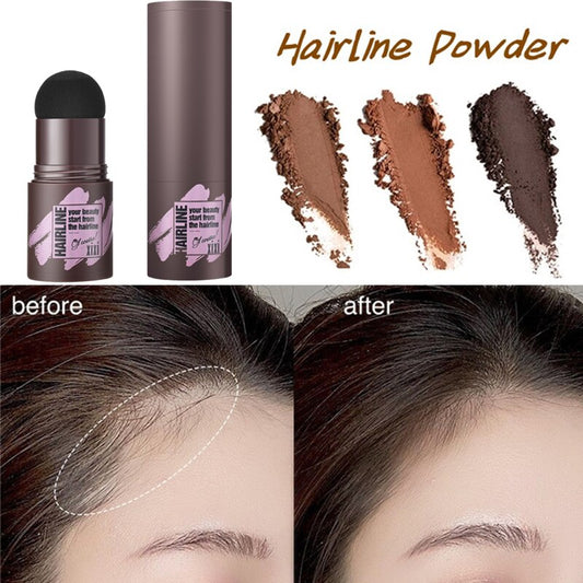 Black Brown Hair Shadow Stick Hairline Contour Powder Natural Instantly Cover Hair Root Edge Shadow Eyebrow Filling Powder 1PCS