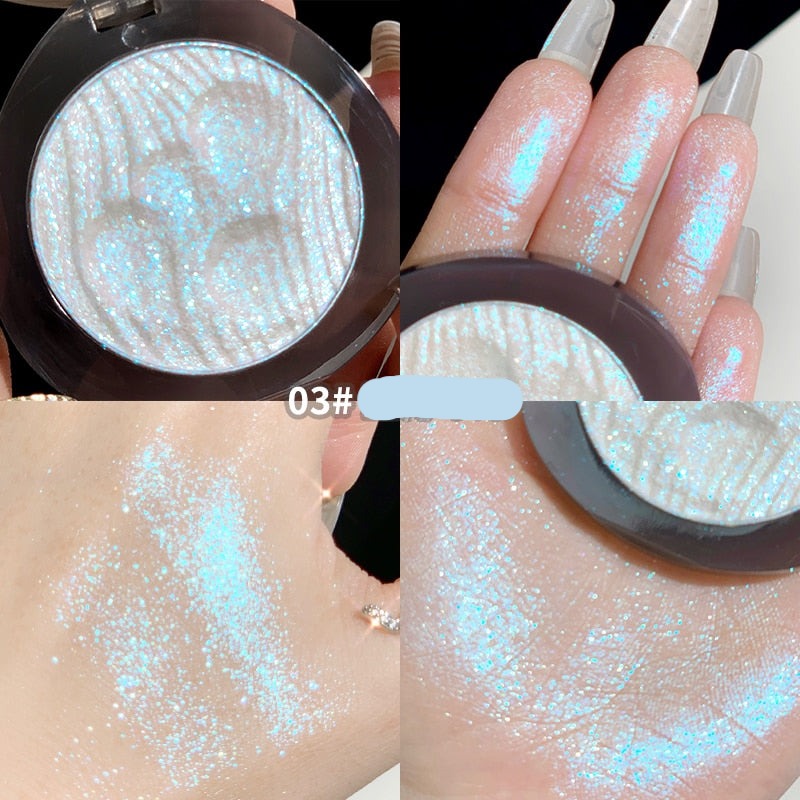 Bright Moonlight Monochrome Highlighter Powder Palette Long Lasting Shimmer Facial Highlight Contour Soft Shiny Diamond Makeup