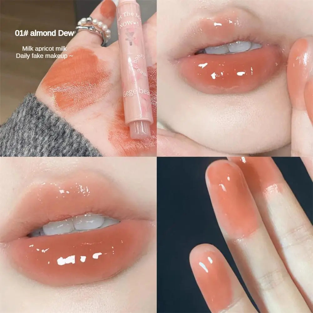 qgtao  Florette Clear Lip Glaze Flower Love Jelly Mirror Lipstick Waterproof Non-stick Cup Lipstick Transparent Korea Makeup