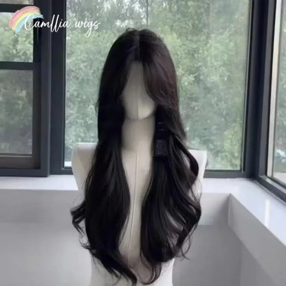 qgtao  -  Black Wig Long Wavy Natural Hair Synthetic Wigs for Women 24inch High Quality Heat Resistance Wigs for Women Human Hair