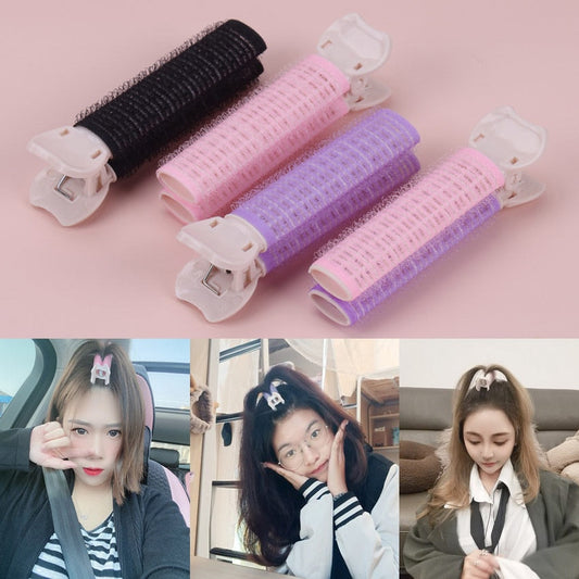 2PCS Natural Fluffy Hair Clip No Heat Curling Iron Plastic Fixed Bangs Artifact Wave Styling Tool Fashion Girls Styling Tools