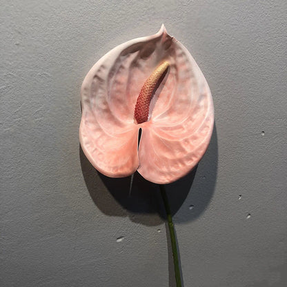 qgtao 1pc Artificial Flower Real Touch Anthurium Lotus Wedding Bride Fake Flower Plant DIY Party Christmas Home Decoration Accessories