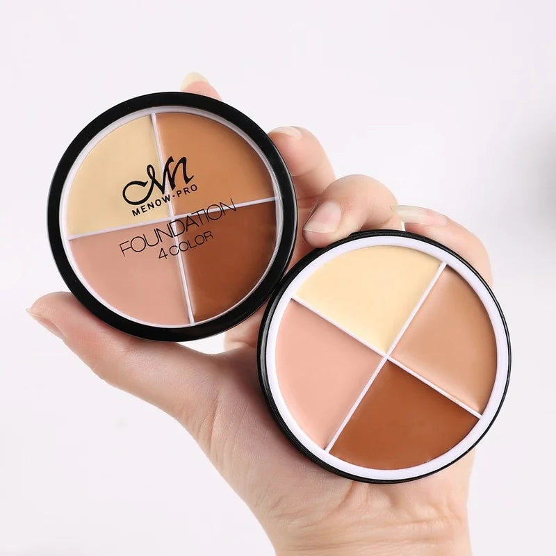 qgtao 4 Colors Concealer Makeup Palette Waterproof Moisturizing Coverage Dark Circle Face Contour Bronzer Foundation Cream Cosmetic