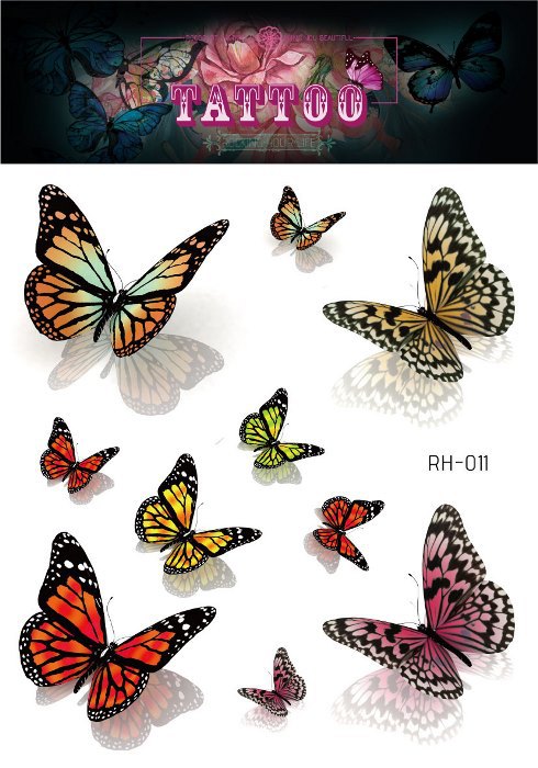 Fairy Butterfly Wings Shiny Tattoo Sticker Waterproof Eyes Face Hand Body Art Fake Tattoos Women Makeup Dance Music Festival