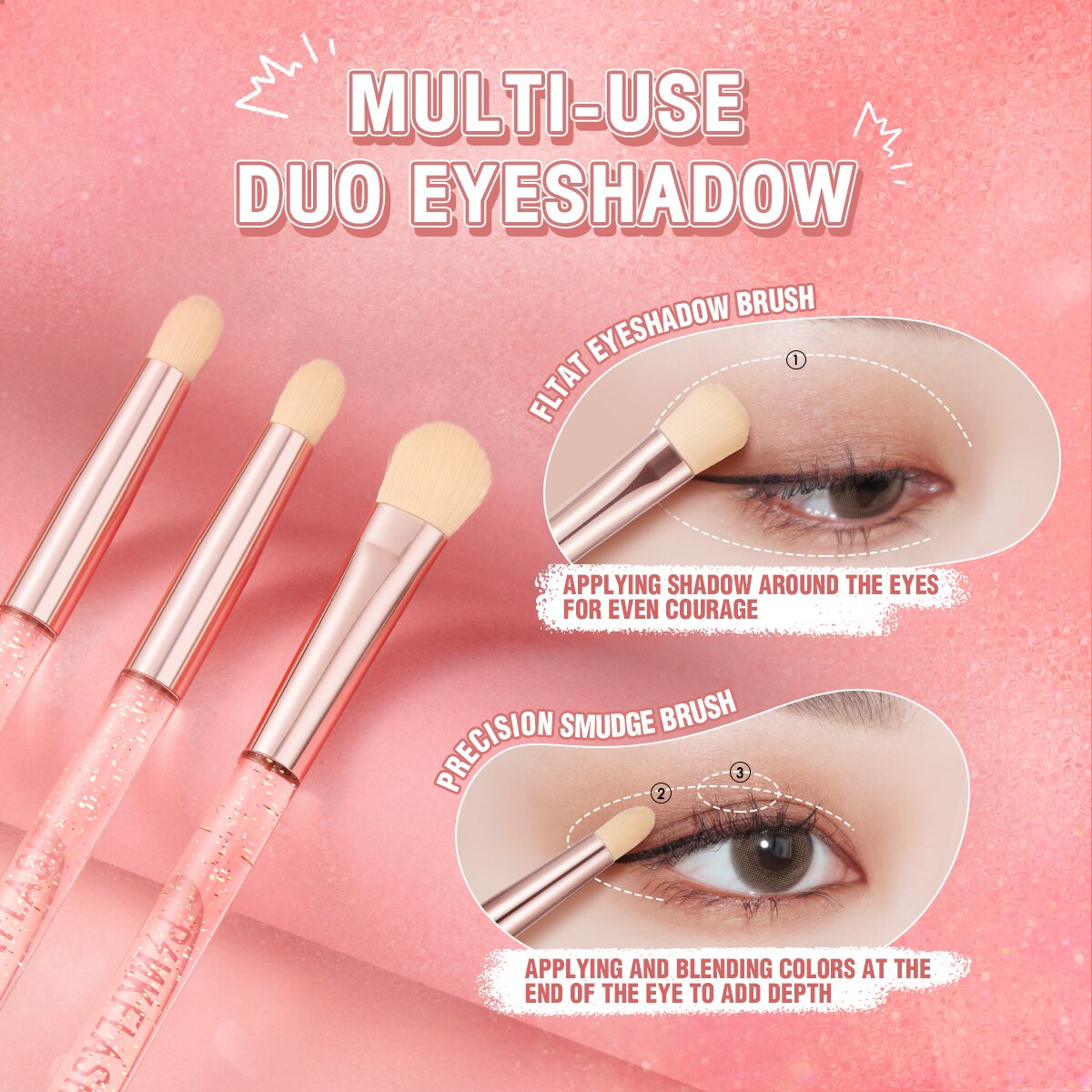 Multi-use 2 In 1 Eyebrow Brush Eyelash Comb Dual Ended Eye Shadow Applicator Eyebrow Eyelash Extension Makeup Brush