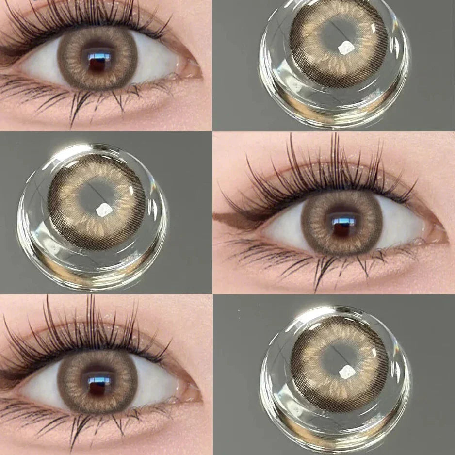 qgtao  1 Pair Korean Lenses Colored Contact Lenses With Degree Myopia Lenses Brown Contact Lenses Big Eye Lenses Natural