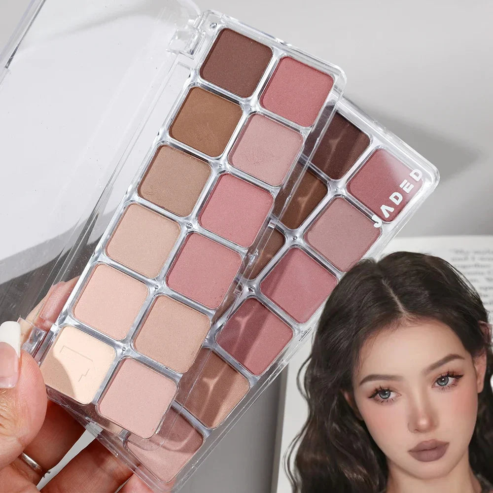 qgtao 12 Colors  Eyeshadow Palette Low Saturation All Matte Eye Shadow Makeup Nude Pure Color Eye Pigment Lasting Eyes Shadow Paleta