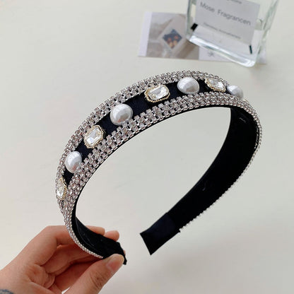 Luxury Rhinestone Chain Headband Fashion Hair Accessories Women's Shiny Trend Full Drill Hairband Hair Band Girl Headwear New