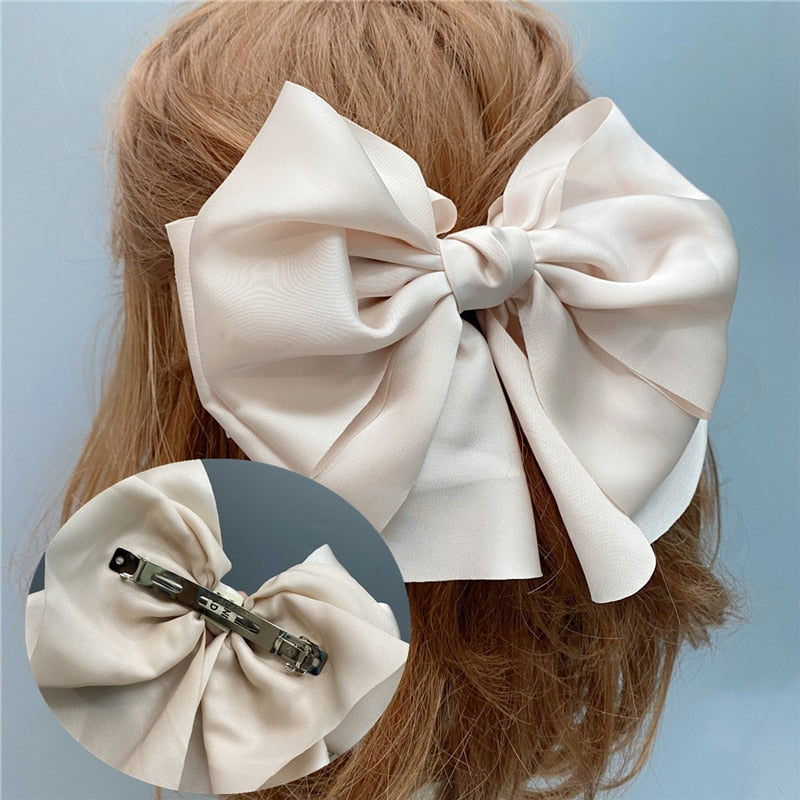 Fashion Hair Bow for Women Ribbon Bow Tie Hairpins Elegant Ladies Hairgrips Headwear Braiding Hair Accessories Hair Clips