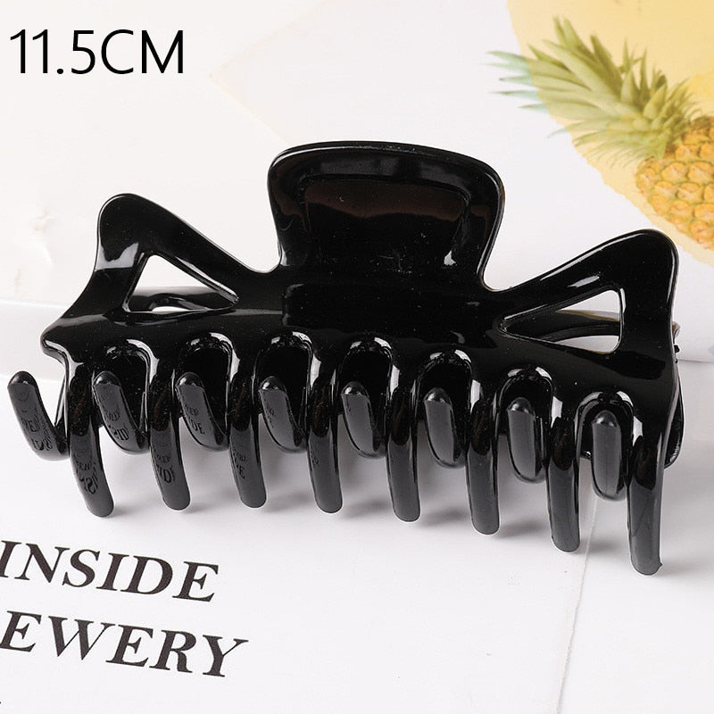 1PC Korean Solid Large Hair Claw Elegant Acrylic Hairpins Barrette Crab Hair Clips for Women Girls Headwear Hair Accessories