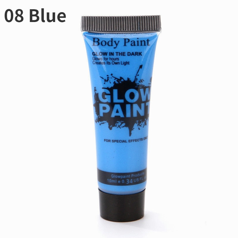 7 Colors luminiscent paint Face Body Art Paint UV Glow Fluorescent Glowing Halloween Party Fancy Dress Beauty Makeup Dark Paint