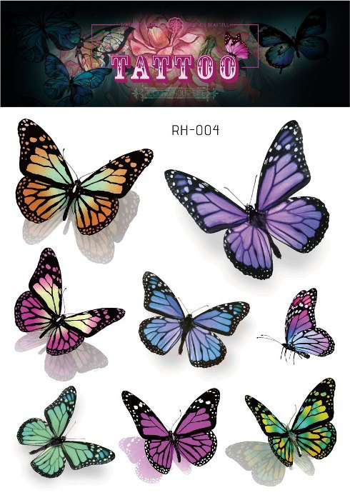 Fairy Butterfly Wings Shiny Tattoo Sticker Waterproof Eyes Face Hand Body Art Fake Tattoos Women Makeup Dance Music Festival