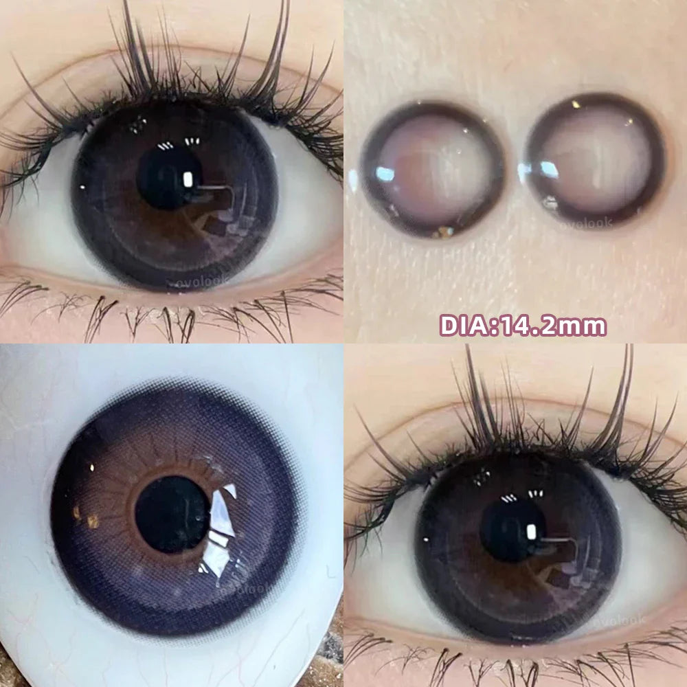 qgtao 2PCS/Pair Free Delivery Colored Contact Lenses Myopia Prescription Lens Natural Pupils Color Lenses Blue Brown Lens